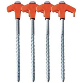 Resim Pazly 8 Vida İle Sabitlenen Metal Dişli Çadır Kazıkları - 4 Adet Turuncu Ağır Hizmet Kamp Çivileri Turuncu 