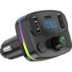 Resim Aft-10 Wireless, 1A 2xusb, Tf Kartlı Type-C, Rgb Işıklı Fm Transmitter 