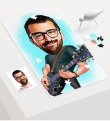 Resim Bk Gift Kişiye Özel Bay Gitarist Karikatür 240 Parça A3 Puzzle - 1 