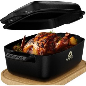 Resim 28 cm Döküm Tencere ve Kapaklı Güveç, 6 L, Fırın ve Indüksiyon Uyumlu 