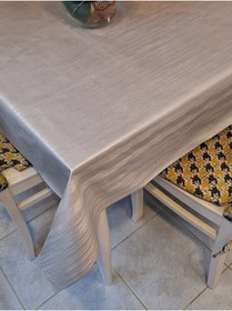 Resim Elyaflı Pvc Muşamba - Desenli Silinebilir Masa Örtüsü Fnt76b Gri 