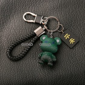 Resim Silver1 Zarif Anti-Kayıp Araba Anahtarlık Okul Çantası Çekicilik Bebek Yaratıcı Erkek ve Kadın Çift Yıldız Ayı Anahtarlık (Yurt Dışından) 