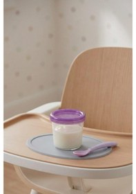 Resim Vivart 4 Lü 180 Ml Anne Bebek Süt ve Mama Bebek Organik Besin Ölçekli Sızdırmaz Kapaklı Saklama Kabı Mor 