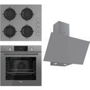 Resim Ferre Flowart Serisi QMS63CPR - CS208 - D079 Gri Ankastre Set 