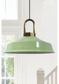 Resim Asaletli Eskitme Kilit Kafa Tekli Avize Retro Sarkıt Ofis Showroom Salon Mutfak Avizeleri Mint Yeşili 