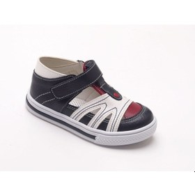 Resim Şirin Bebe Erkek Çocuk Kapalı Sandalet Ayakkabı Lacivert Beyaz Beyaz - Kırmızı - Lacivert 