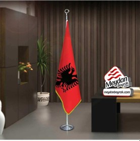 Resim Arnavutluk Cumhuriyeti Bayrak -ofis -makam-toplantı Odaları -direkli -saçaklı Makam Bayrağı 1 