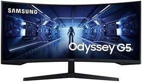 Resim Samsung 34” Odyssey G5, UWQHD, VA, 3440x1440, 165 hz, 1 ms, HDMI, DP, 165 Hz Gaming Monitör, LC34G55TWWRXUF 