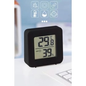 Resim ByKurt Sıcaklık Nem Ölçer Termometre Higrometre Mini LCD Dijital - Duvara Takılabilir Siyah 