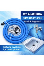 Resim PLASYAY Duvar Sabitlemeli Taharet Hortumu 100 Cm Kelepçeli 