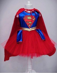 Resim Supergirl Kız Çocuk Doğumgünü Elbisesi & Parti Kostümü 