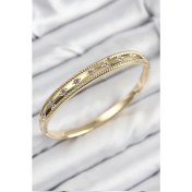 Resim Pirinç Zirkon Taşlı Kutup Yıldızı Model Gold Renk Kadın Kelepçe 