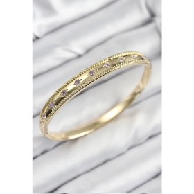 Resim Pirinç Zirkon Taşlı Kutup Yıldızı Model Gold Renk Kadın Kelepçe 
