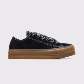 Resim Converse Chuck Taylor All Star Lift Kadın Siyah Süet Platform Sneaker 
