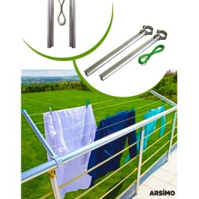 Resim Metal Balkon Çamaşır Kurutma Askısı Çamaşır Kurutmalık 