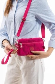 Resim Unisex Pratik Omuz Çantası, 3 Fermuarlı Çok Bölmeli El ve Bilek Modeli, Su İtici Kumaş, Ayarlanabilir Çıkarılabilir Uzun Askılı Günlük Çanta 20x11x5 cm 