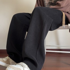 Resim Erkekler için Yüksek Bel Kordu Pantolon - Siyah, Düz Bacak, Cep Detaylı Rahat Kesim, Dayanıklı ve Nefes Alabilen, Günlük Giyim için Mükemmel, Sonbahar, Sonbahar ve İlkbahar için Mükemmel, Sonbahar Günlük Giyim|Cep Detaylı Pantolon|Yumuşak Dokulu Pantolon 