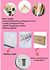 Resim TT ART Sayılarla Boyama 20X20 cm Aile Seti Fırça Boya Dahil - İslam'ın Üç Kalbi 