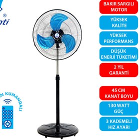 Resim Vanti ZENGEZUR VANTİ-KCF276 KD-130 WATT KUMANDALI SANAYİ TİPİ AYAKLI VANTİLATÖR - 2 ADET 