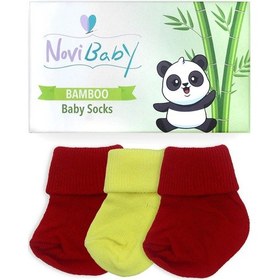 Resim Novibaby 3'lü Bambu Yenidoğan Bebek Çorabı I Sunset I 0-6 ay "Karışık Renkli" 
