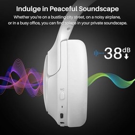 Resim TOZO HT2 Hibrit Aktif Gürültü Önleyici Kulaklık, Kablosuz Kulak Üstü Bluetooth Kulaklık, 60 Saat Çalma Süresi, Uygulama Üzerinden Yüksek Çözünürlüklü Ses Özel EQ Derin Bas Konfor Fit Kulak Bardakları 