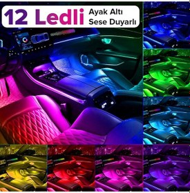 Resim Fiat Egea Uyumlu 12 Ledli Ayak Altı Sese Duyarlı Led 