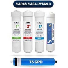 Resim H-MAX Quick 5'li Kapalı Kasa Su Arıtma Filtre Seti - 012 