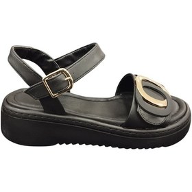 Resim Ventes 581610z Toka Detaylı 4 Cm Topuk Boyu Günlük Kadın Sandalet Siyah 