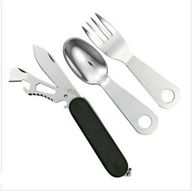 Resim Kamp Çakısı Haki Çatal Kaşık Bıçak Ürün Kodu: Sw-399 14 Cm Siyah 