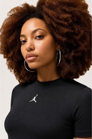 Resim Nike Jordan Brooklyn Essentials Women's Tight Fit Bodysuit Kadın Çıt Çıtlı Dar Kesim Tulum Siyah 