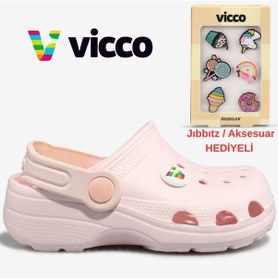 Resim Vicco Didim Jıbbıtz Aksesuar Hediyeli Ortopedik Unisex Çocuk Terlik Pudra 