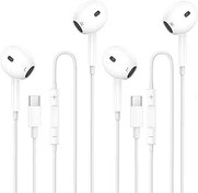 Resim 2'li paket USB C kulaklık, iPhone 15 16 Plus Pro Max için, kulak içi kulaklık, Tip C kablolu, HiFi stereo kulaklık, Samsung Galaxy S23 S22 S21 S20+ Ultra/iPad Pro/Mini 6. Gen/Huawei için mikrofon ile 