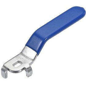 Resim Dn25 Küresel Vana İçin Mavi Plastik Tutamaklı Krom Kaplamalı Demir Kol, Çeyrek Turlu Değiştirme. 