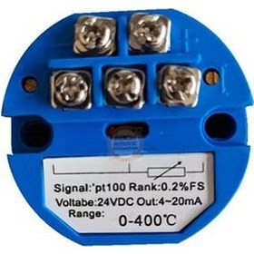 Resim Rtd Pt100 Dc 24v 4-20ma Sıcaklık Sensör Verici Çevirici Modül/ 0-400 Derece 