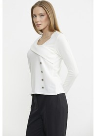 Resim Sementa Yaka Detaylı Triko Kazak - Kemik Kemik 