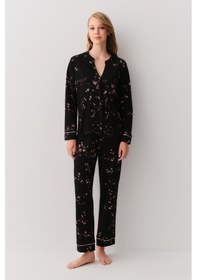 Resim Suwen Alina Maskülen Pijama Takımı Sh26217660b325 Siyah Desenli 
