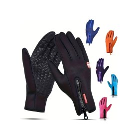 Resim Elmpaly Rooruns Erkek Ve Kadın Turuncu Rüzgar Geçirmez Kışlık Ekran Dokunmatik Eldiven 