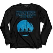 Resim Kendim Seçtim Stranger Things Blue Moon Upsıde Down Bisiklet Uzun Kollu Tişört Baskılı Çocuk T-Shirt 