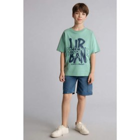 Resim DeFacto New Regular Fit Bisiklet Yaka Baskılı Kısa Kollu Tişört Erkek Çocuk H5714A826HS 