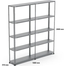 Resim Uzman Grup Raf Sistemleri 5 Raflı 2 Metre 2 Blok 31 x 93 Çelik Depo Rafı 