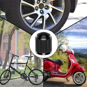 Resim Siyah PE Lastik Valf Kap Seti: Dayanıklı ve Çok Amaçlı, Araba, SUV, Bisiklet, Kamyon ve Motosiklet Kullanımı için 