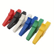 Resim 6 Adet Canlı 55mm Timsah Klipsi Yalıtım Kapakları ile - Dayanıklı Metal & Plastik, Çok Renkli (Kırmızı, Beyaz, Mavi, Yeşil, Siyah, Sarı) Güvenceli Pil Testi & Multimetre Probeleri için 