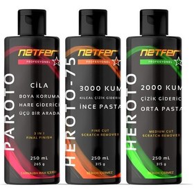 Resim Netfer 3'lü İnce Orta Pasta Cila Set - 3x250 Ml 