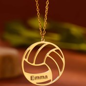 Resim Özelleştirilebilir Voleybol Kolye, 18K Altın Kaplama Paslanmaz Çelik, Klasik Boş Spor Aksesuarı, Kişiselleştirilmiş İsim ile, Voleybol Oyuncuları ve Spor Ödülleri için, Günlük & Atletik Giyim 