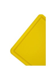 Resim 2'li Türkay 32.5x26.5x1 Cm Saplı-oluklu Polietilen Kesme Tahtası Kesim Levhası Sarı 1237 
