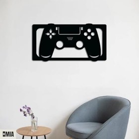 Resim Metal Oyun Kumandası Duvar Sanatı, PlayStation Oyun Odası Dekoru, Siyah, Modern Ev Dekorasyonu (14"X7"(35X18CM)) 