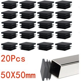Resim Lasonstiges 20 Adet.plastik Kare Uç Kapakları 50mmx50mm Ev Mobilya Boru Bacak Kapakları Kaymaz Sandalye Bacak Çizikler Zemin Koruyucu Pedler 