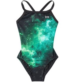 Resim Tyr Durafast Elite Kadın - Kız Diamondfit Yüzücü Mayosu - Starbone Yeşil 