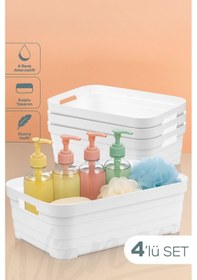 Resim Vienev 4'lü 8,2 Litre Saklama Kutusu Beyaz Beyaz 