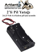 Resim 2 Li Pil Yatağı Deney 1 Adet Pil Yuvası Pil Kutusu Aa Kalem Kalın Pil 2x1,5 Volt Yaylı Pil Yuvası 